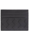 Intrecciato Leather Card Wallet Black - BOTTEGA VENETA - BALAAN 2