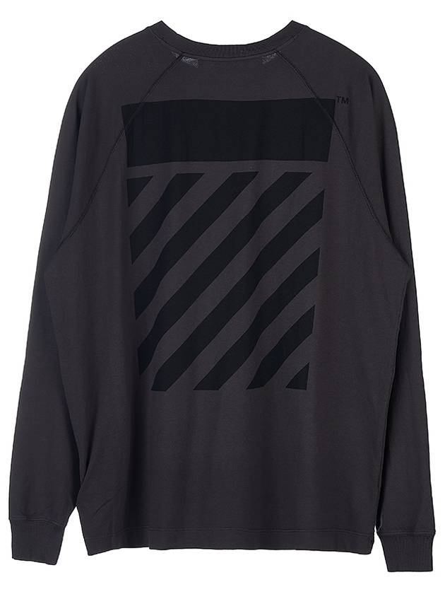 Diag Striped Raglan Long Sleeve T-Shirt Grey - OFF WHITE - BALAAN 4