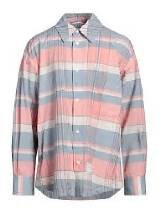 Check Wool Long Sleeve Shirt Blue Pink - THOM BROWNE - BALAAN 2