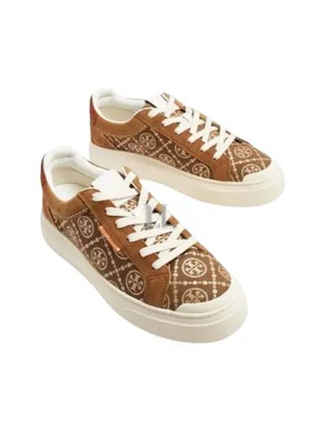 Ladybug Monogram Low Top Sneakers Brown - TORY BURCH - BALAAN 2