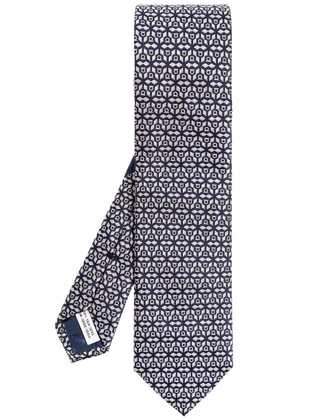 FERRAGAMO Silk Tie, Men's, Silver - SALVATORE FERRAGAMO - BALAAN 1