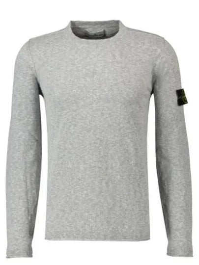 Compass Badge Ribbed Cotton Knit Top Grey - STONE ISLAND - BALAAN 2