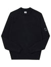 Lens Wappen Classic Crew Neck Wool Knit Top Black - CP COMPANY - BALAAN 4