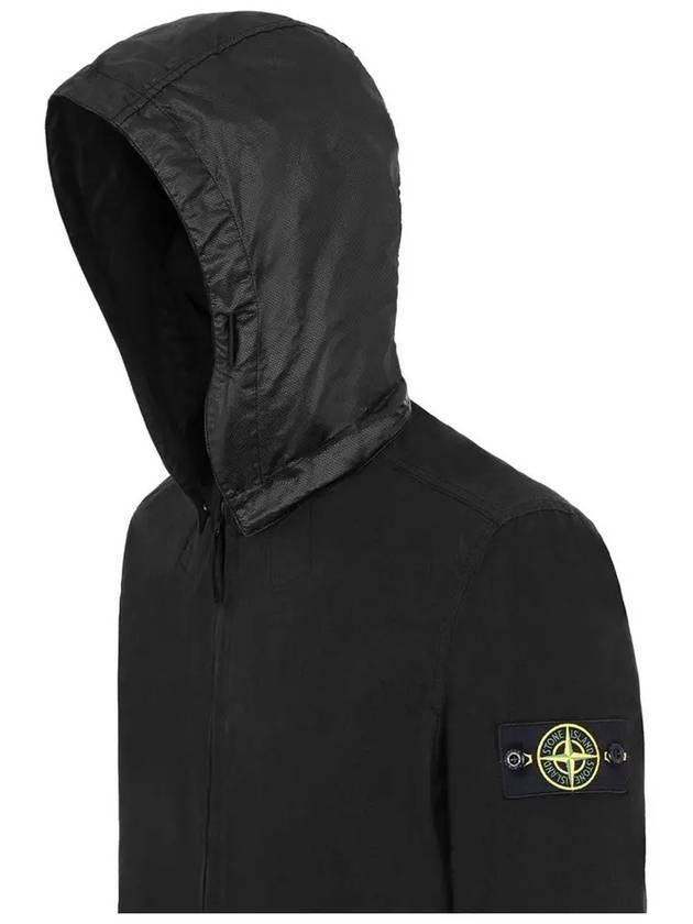 Wappen Patch Cordura Cotton Hooded Jacket Black - STONE ISLAND - BALAAN 5