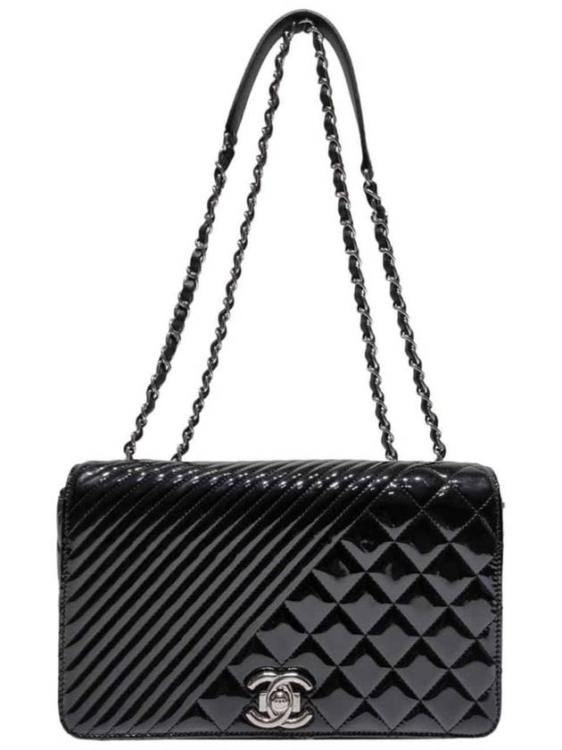 Women s A92797 Black Patent Cocoboy Silver Chain Shoulder Bag - CHANEL - BALAAN 1