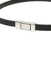 Triangle Logo Saffiano Logo Bracelet Black - PRADA - BALAAN 7