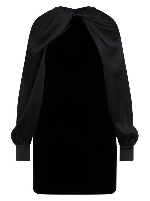 Pianoforte twist detail long sleeve short dress black - MAX MARA - BALAAN 1