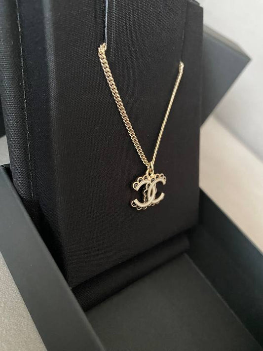 CC logo necklace darling ribbons champagne gold ABE163 - CHANEL - BALAAN 2