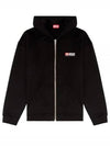 S Boxt Logo Embroidery Zip Up Hoodie Black - DIESEL - BALAAN 2