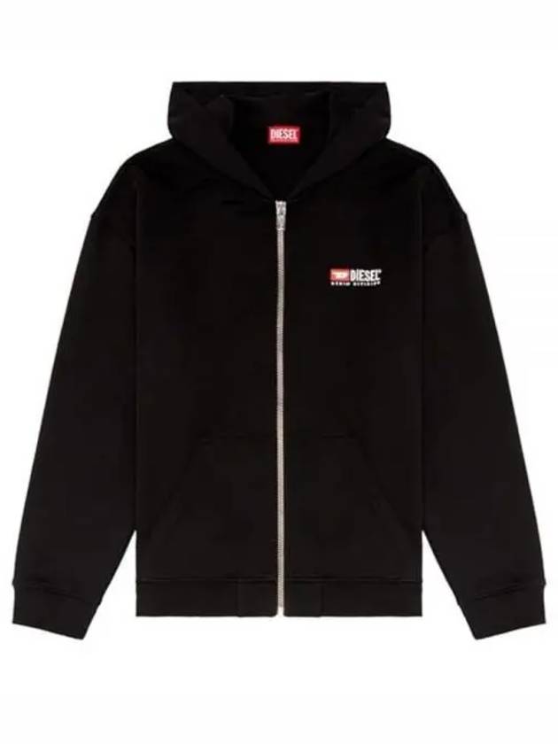 S Boxt Logo Embroidery Zip Up Hoodie Black - DIESEL - BALAAN 2