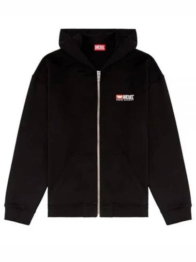 S Boxt Logo Embroidery Zip Up Hoodie Black - DIESEL - BALAAN 2