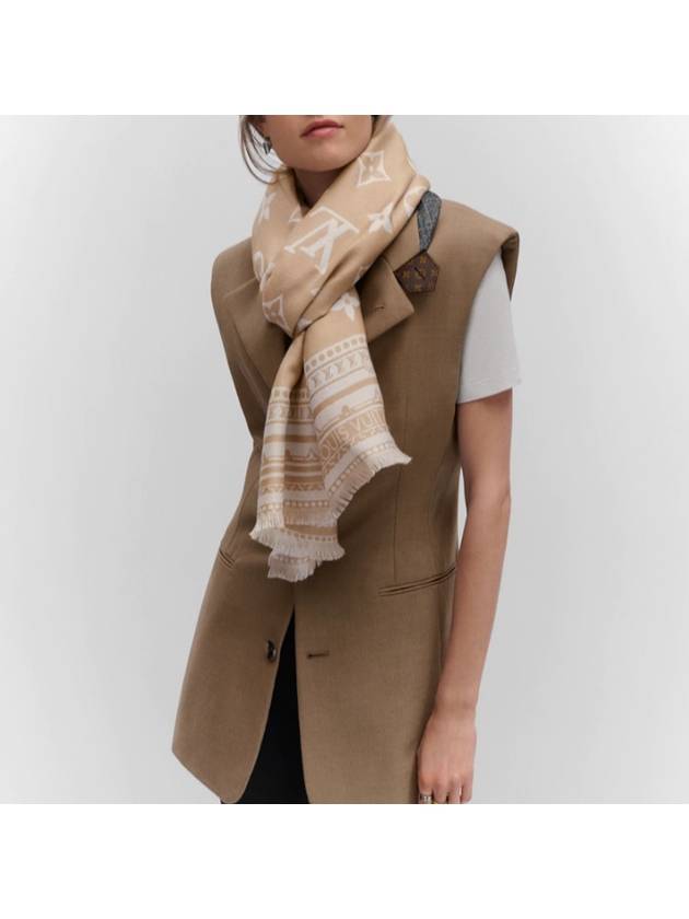 Amazingram Scarf Beige - LOUIS VUITTON - BALAAN 5