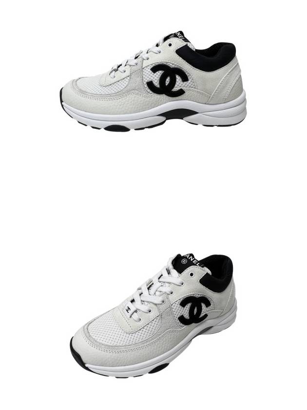 CC Logo Suede Tennis Low Top Sneakers Black - CHANEL - BALAAN 5