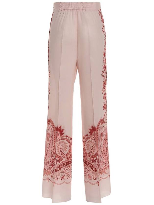 floral print silk straight pants pink - ETRO - BALAAN 3