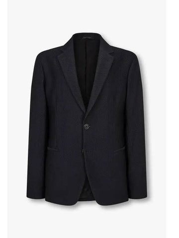 Men s No cheat Lapel Honeycomb Jacket Black - GIORGIO ARMANI - BALAAN 1