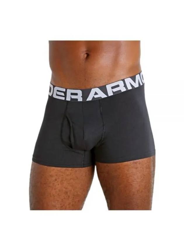 Men's UA Charged Cotton 3 Inch Briefs 3 Pack Black - UNDER ARMOUR - BALAAN 1