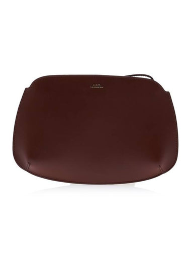 Logo Printed Leather Pouch Bag Noisette - A.P.C. - BALAAN 1