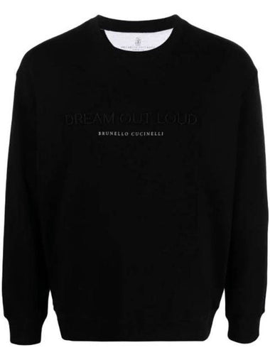 Logo Print Crew Neck Sweatshirt Black - BRUNELLO CUCINELLI - BALAAN 1