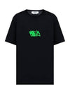 Graffiti Logo Print Cotton Short Sleeve T-Shirt Black - MSGM - BALAAN 2