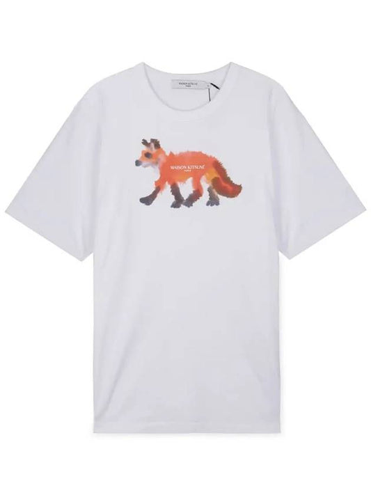 Men s Van Miello Fox White Short Sleeve T Shirt KM00105KJ0008 WH - MAISON KITSUNE - BALAAN 1