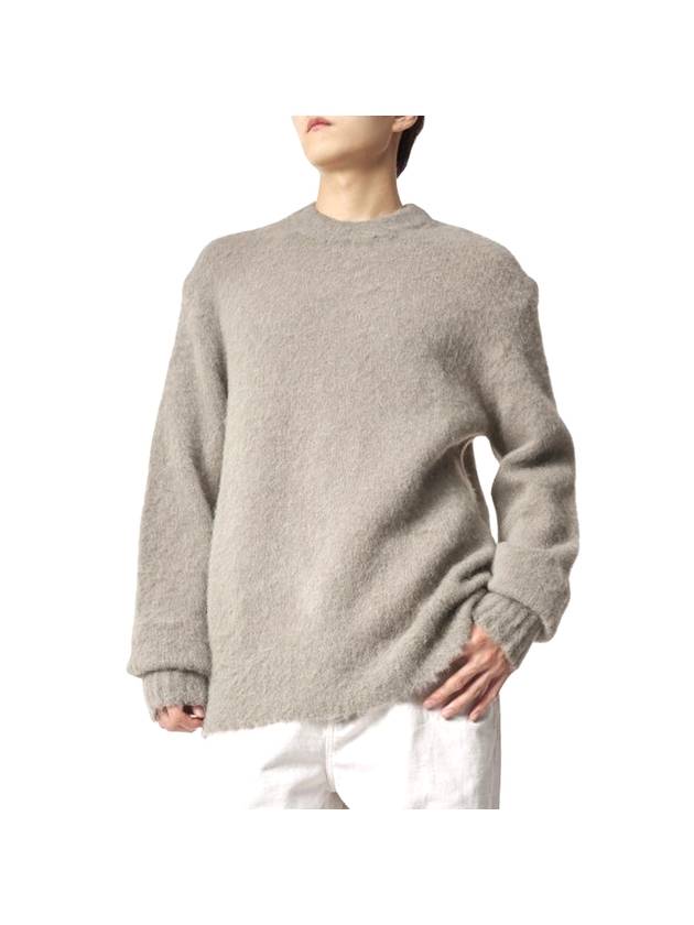 Texture Crew Neck Knit Top Taupe - AMI - BALAAN 1