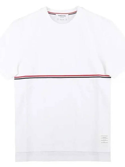 Midweight Jersey Short Sleeve T-Shirt White - THOM BROWNE - BALAAN 2