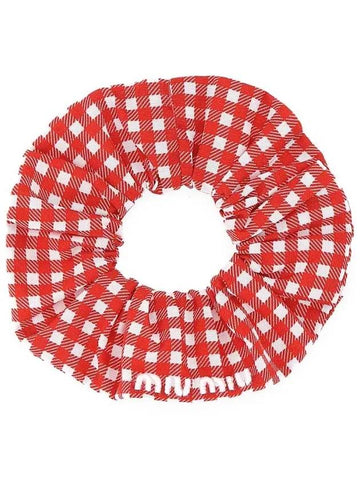 Logo Faille Scrunchie Red - MIU MIU - BALAAN.