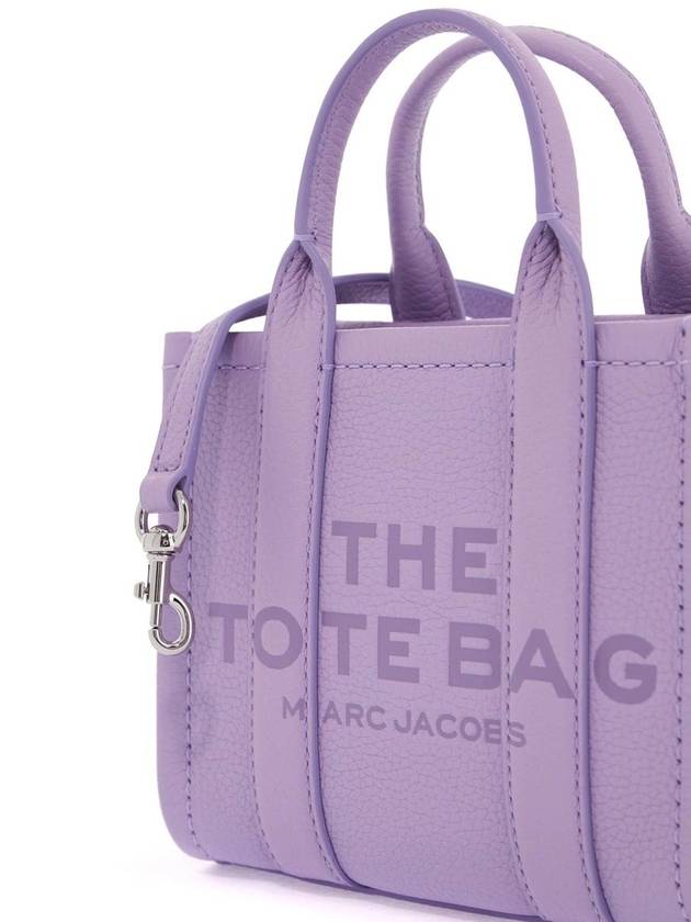 Mini Micro Leather Tote Bag Purple - MARC JACOBS - BALAAN 4