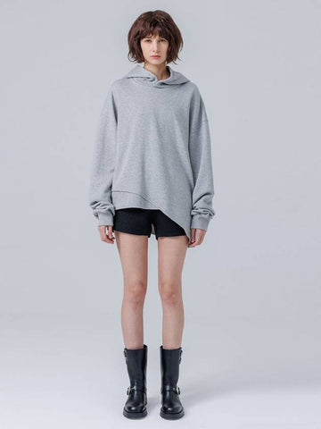 UNBALANCE HEM HOOD TSHIRTGREY - PAGE STUDIO - BALAAN 1