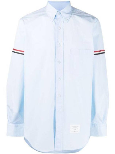 Men's Poplin Grosgrain Armband Classic Long Sleeve Shirt Blue - THOM BROWNE - BALAAN 2