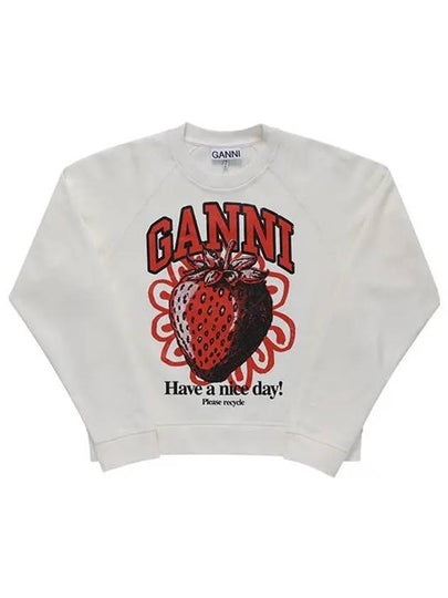 Isoli Raglan Strawberry Sweatshirt Vanilla Ice - GANNI - BALAAN 2