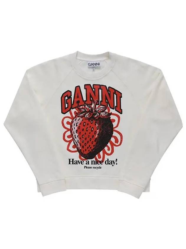 Isoli Raglan Strawberry Sweatshirt Vanilla Ice - GANNI - BALAAN 6