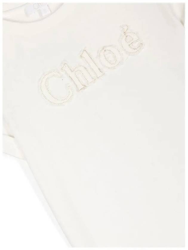 Kids Logo Embroidered T Shirt White C15E03 117 - CHLOE - BALAAN 4