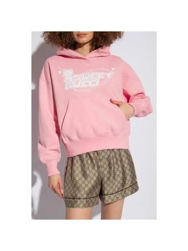 Sweet Gucci Cotton Hoodie Pink - GUCCI - BALAAN 4