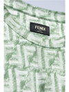 FF Cotton Short Sleeve T-Shirt Green - FENDI - BALAAN 4