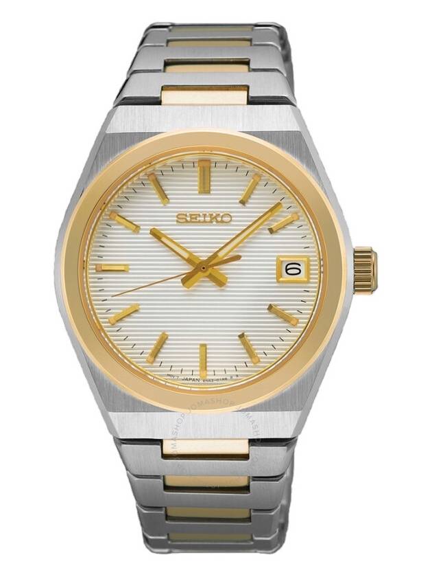 Seiko Classic Quartz White Dial Two-Tone Ladies Watch SUR578P1 - SEIKO - BALAAN 1