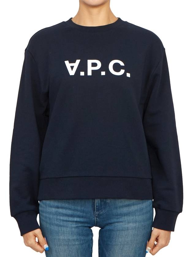 Elisa Logo Print Sweatshirt Navy - A.P.C. - BALAAN 2