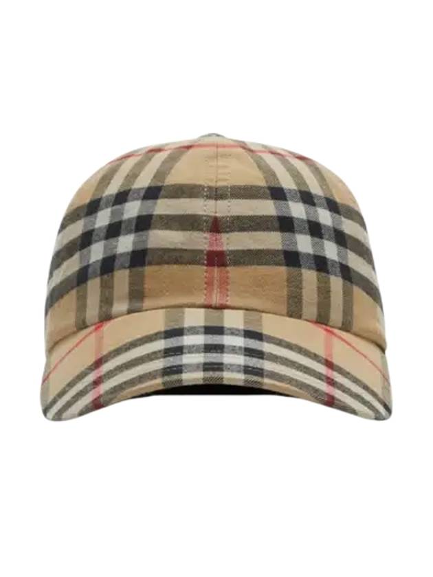 Check Cotton Ball Cap Beige - BURBERRY - BALAAN 3