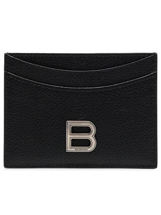 Silver B Logo Hourglass Two Stage Card Wallet Black - BALENCIAGA - BALAAN 1