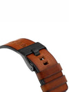 Rasp Leather Strap Watch Gunmetal Grey - DIESEL - BALAAN 5