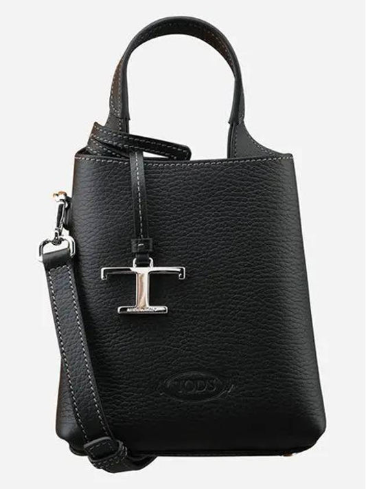 Micro Leather Mini Tote Bag Black - TOD'S - BALAAN 2