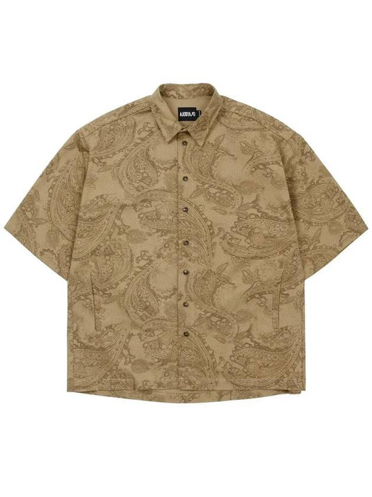 paisley short sleeve shirt beige - AJOBYAJO - BALAAN 1