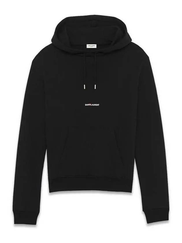 Men's Chest Small Logo Hoodie Black - SAINT LAURENT - BALAAN 2