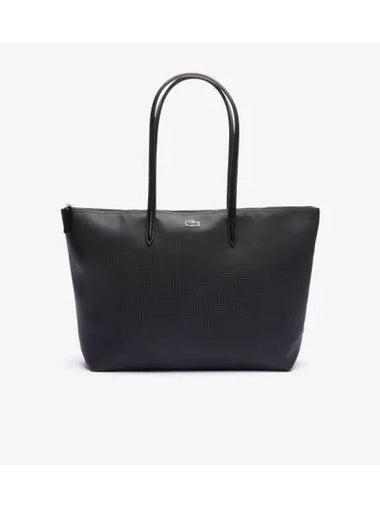 Women s L 12 Concept Horizontal Large Shopper Bag Black - LACOSTE - BALAAN 1