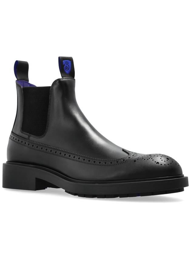 Burberry Leather Ankle Boots, Men's, Black - BURBERRY - BALAAN 4