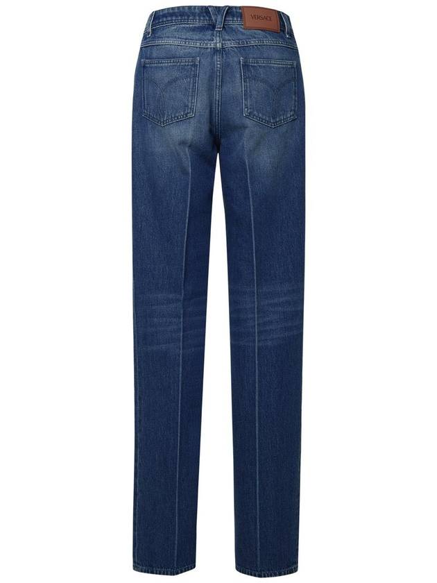 Women's Boyfriend Cotton Straight Jeans Blue - VERSACE - BALAAN 4