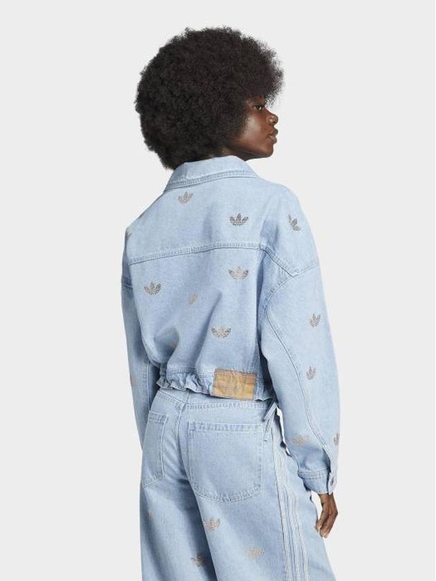 Rhinestone Trefoil Denim Wide Jeans Light Blue - ADIDAS - BALAAN 3