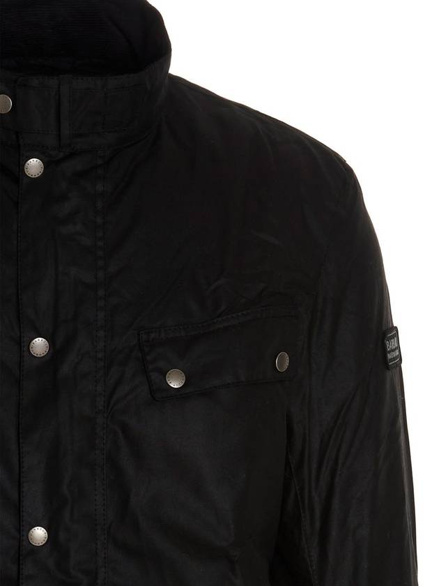 Duke Wax Button Jacket Black - BARBOUR - BALAAN 4