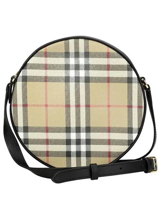 Lewis Check Pattern Round Cross Bag Beige - BURBERRY - BALAAN 2