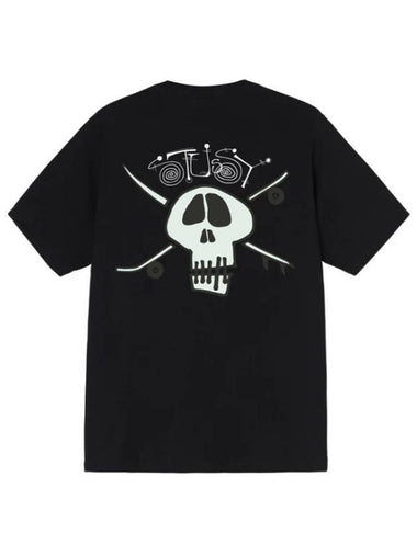 Surf Skate Skull Short Sleeve T-Shirt Black - STUSSY - BALAAN 1